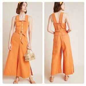 Anthropologie Cape Cod Jumpsuit Wide Leg orange Size 2